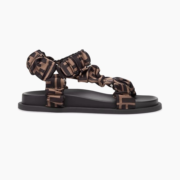 Fendi Ruched Logo Sporty Sandals - Picture 3 of 9
